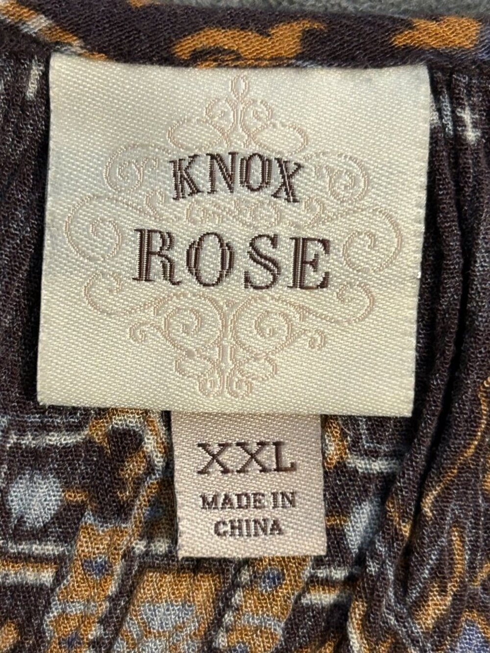 Knox Rose Women's XXL Plum Boho Peasant Top w/ Lace Hem & Adjustable Straps - Picture 5 of 7